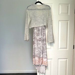 Anthropologie High-Low midi dress w/ crop sweater. Size S.